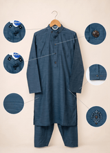 Premium Blue Cotton Shalwar Kameez for Teenagers