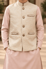 Blush Pink & Ivory 3-Piece Waistcoat Suit for Teenagers