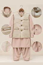 Blush Pink & Ivory 3-Piece Waistcoat Suit for Teenagers