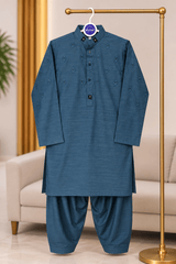 Premium Blue Cotton Shalwar Kameez for Teenagers