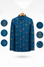 Premium Teal Blue Prince Coat for Teenagers