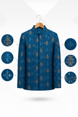 Premium Teal Blue Prince Coat for Teenagers