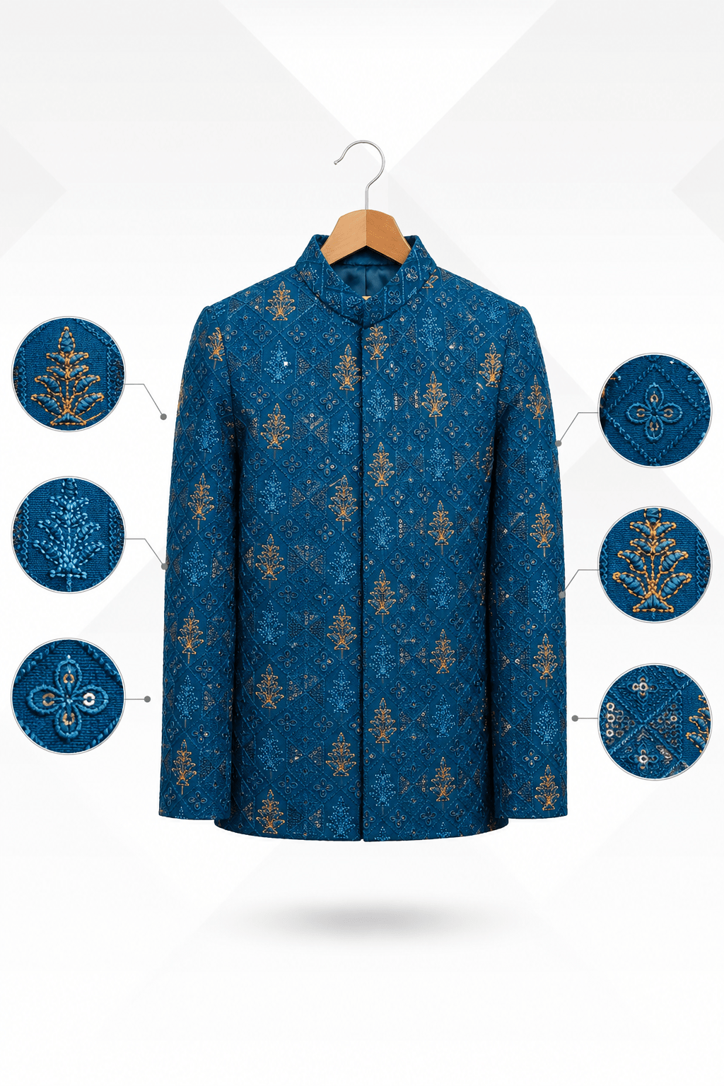 Premium Teal Blue Prince Coat for Teenagers